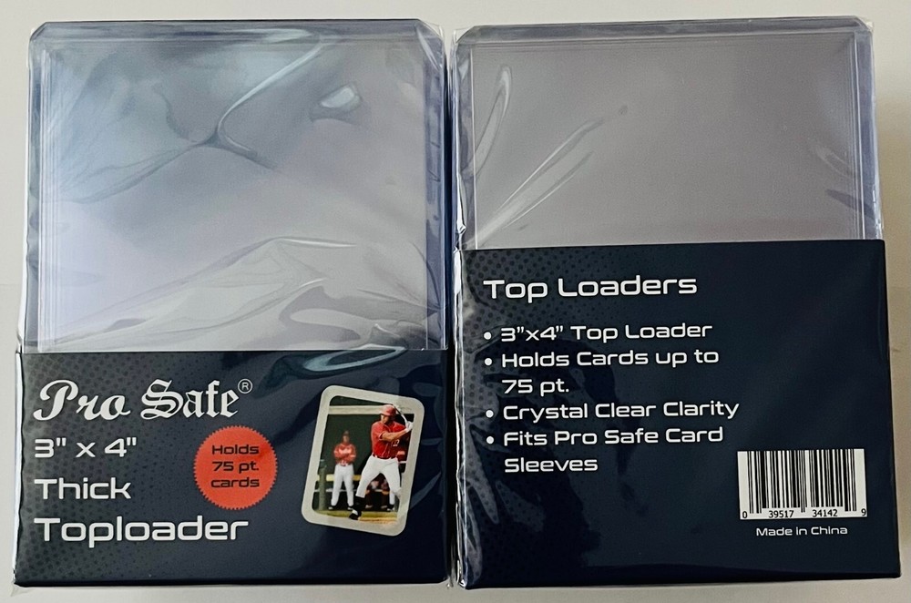 100 Regular 3x4 Thick Card 75pt Top Loaders Toploader - 100 Thick Top Loaders