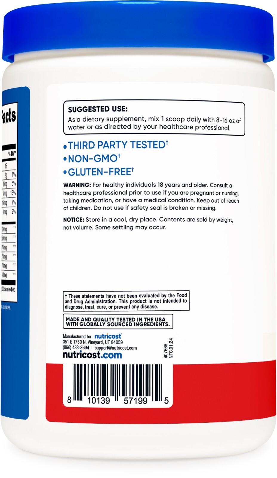 Nutricost BCAA+ Hydration Powder (Fruit Punch) 30 Servings