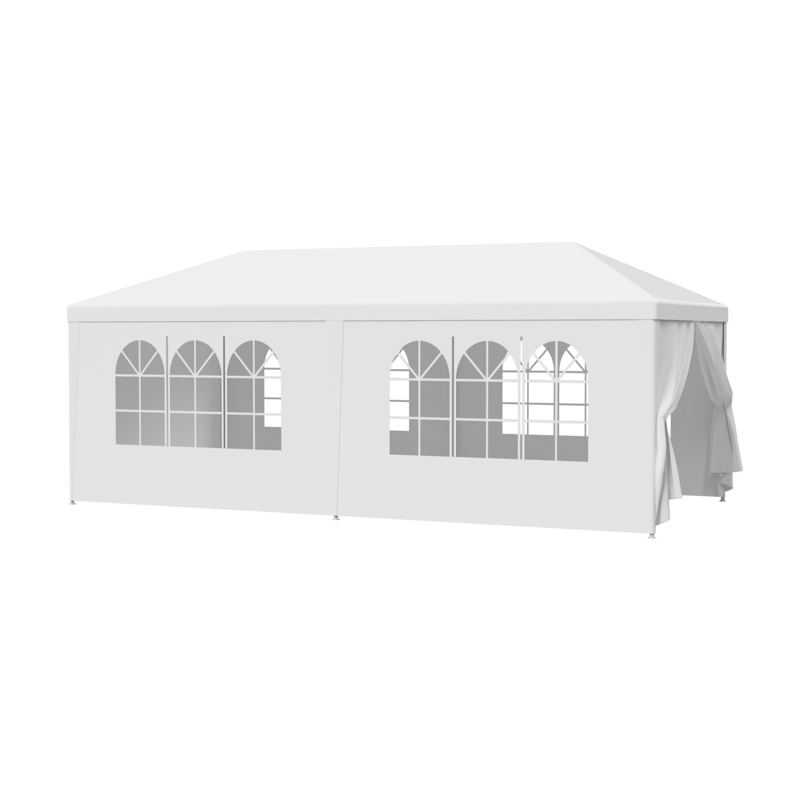 10'x10'/20'/30 Outdoor Gazebo Wedding Party Tent White Canopy With Sidewalls