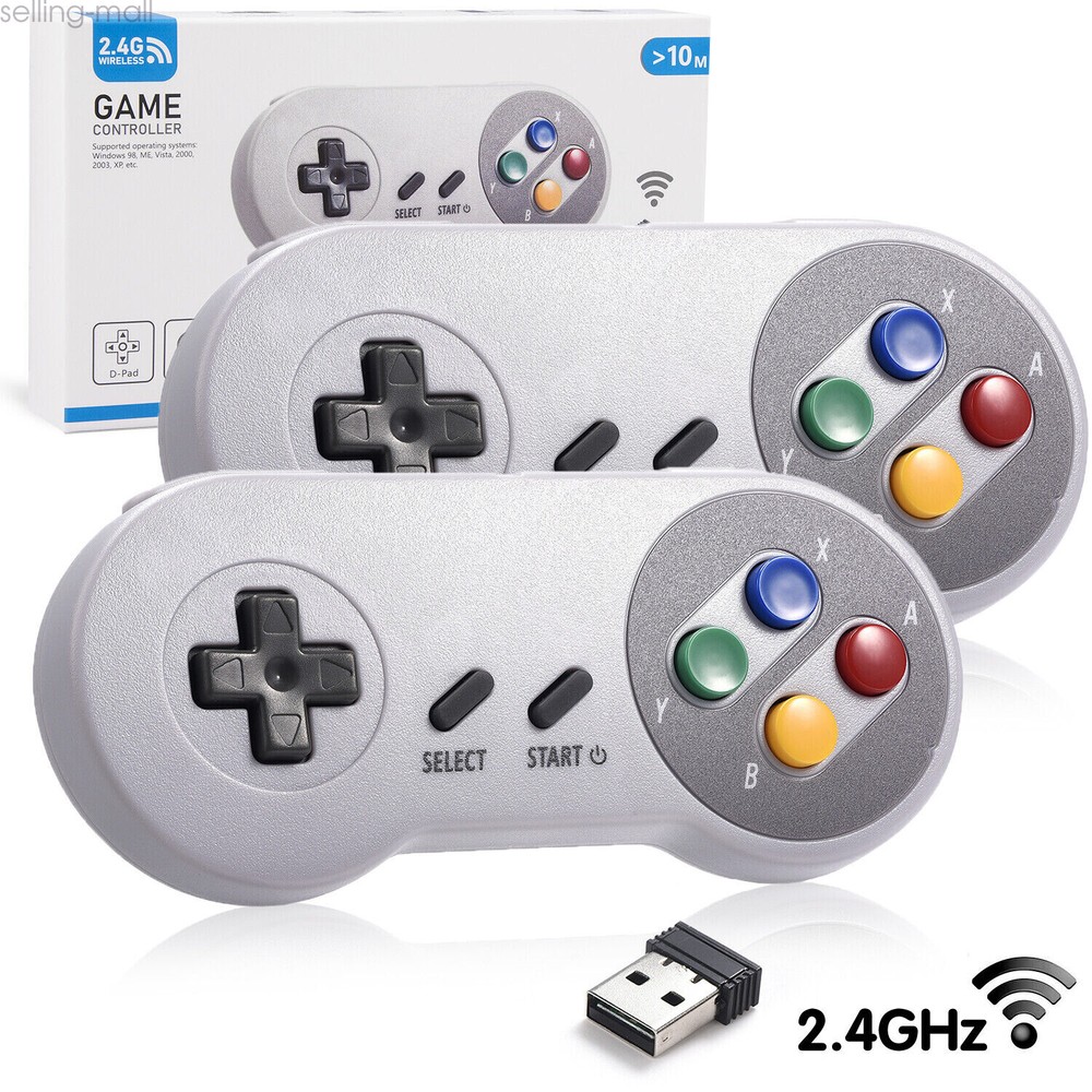 2.4G Wireless SNES Super Controller & Receiver for Windows PC MAC Raspberry Pi