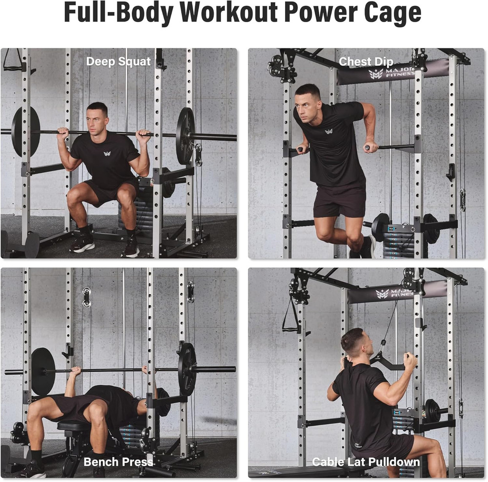 Drone1 Power Cage - Multi-Function Power Rack for Home Gym, Squat Rack, Cable Cr