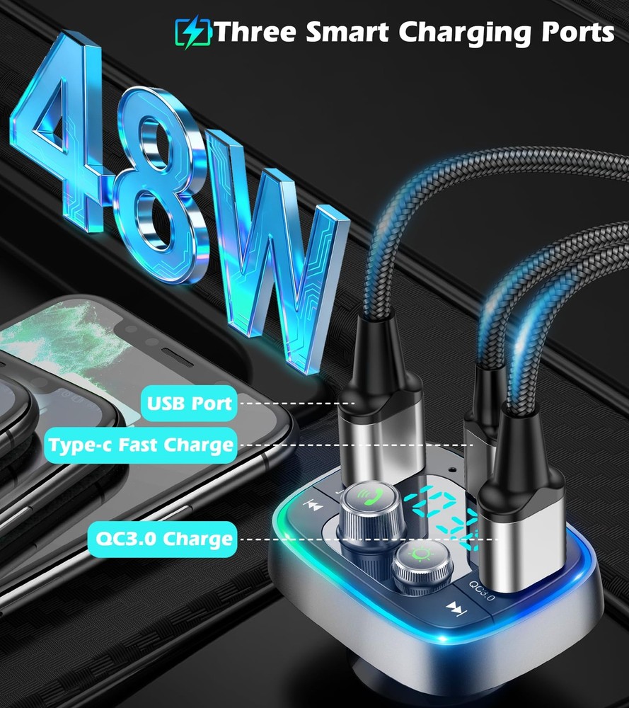 USB C Bluetooth 5.4 Car Adapter, Wireless Upgrade Audio System for Non-Blueto...