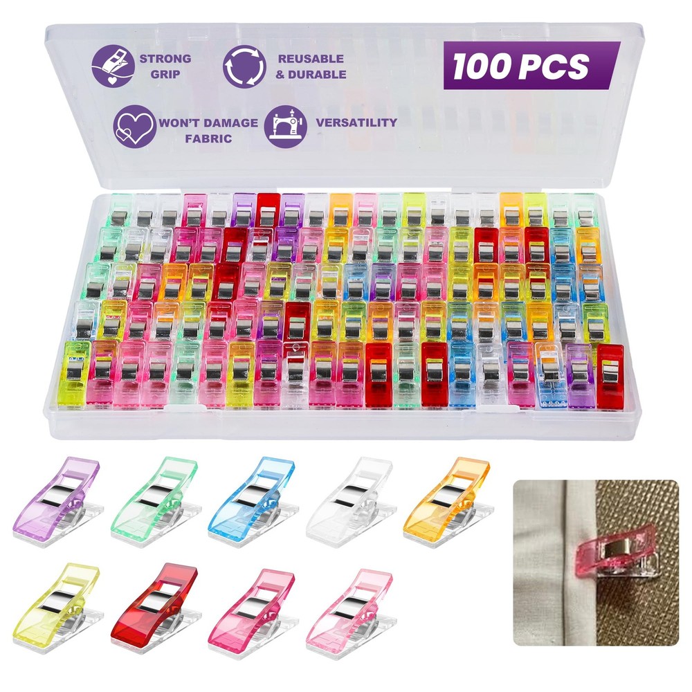 Bofoho 100PCS Sewing Clips with Storage Box – Strong Grip, No Small, 100pcs