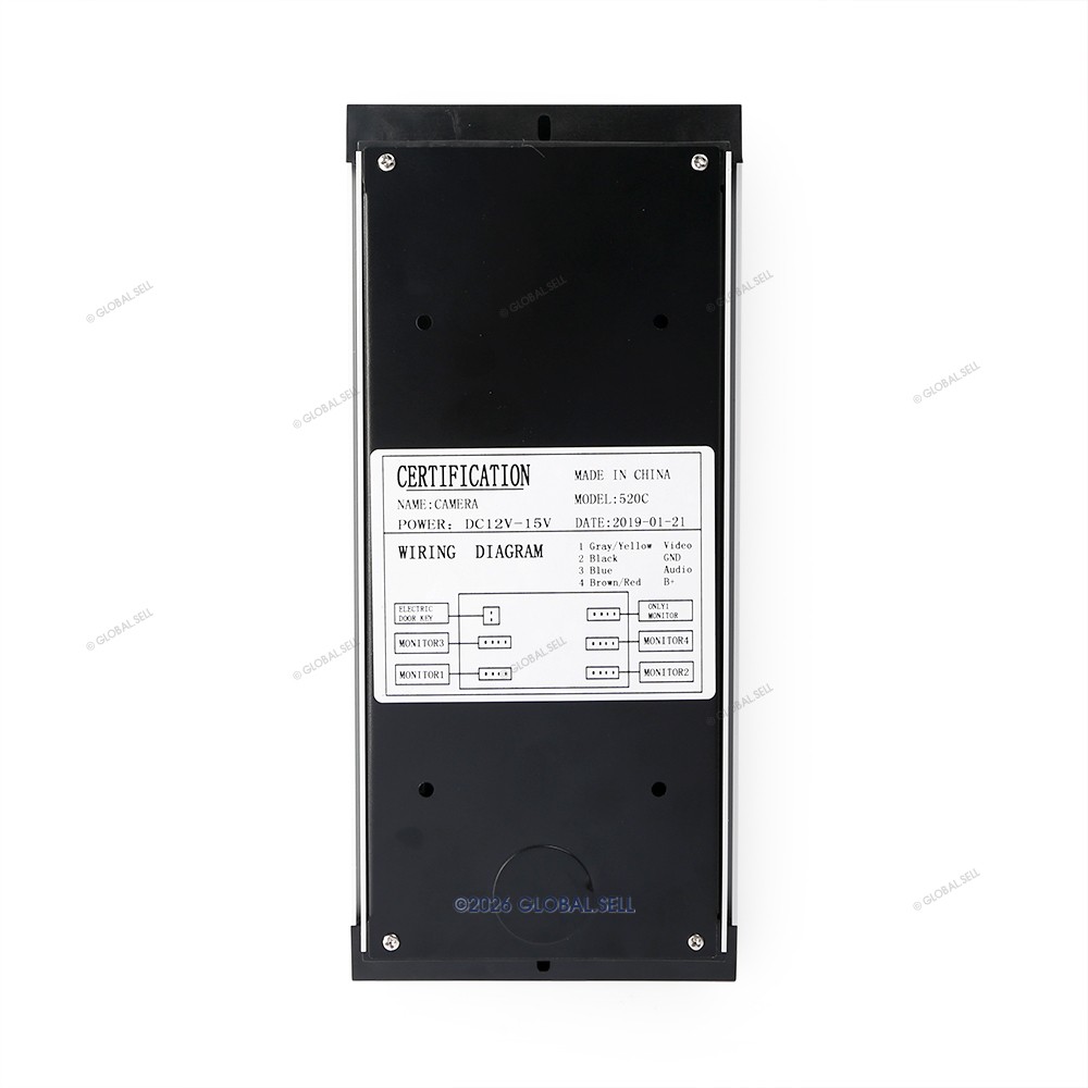 Outdoor Camera Unit for Video Intercom System With Six Separate DoorBell Button