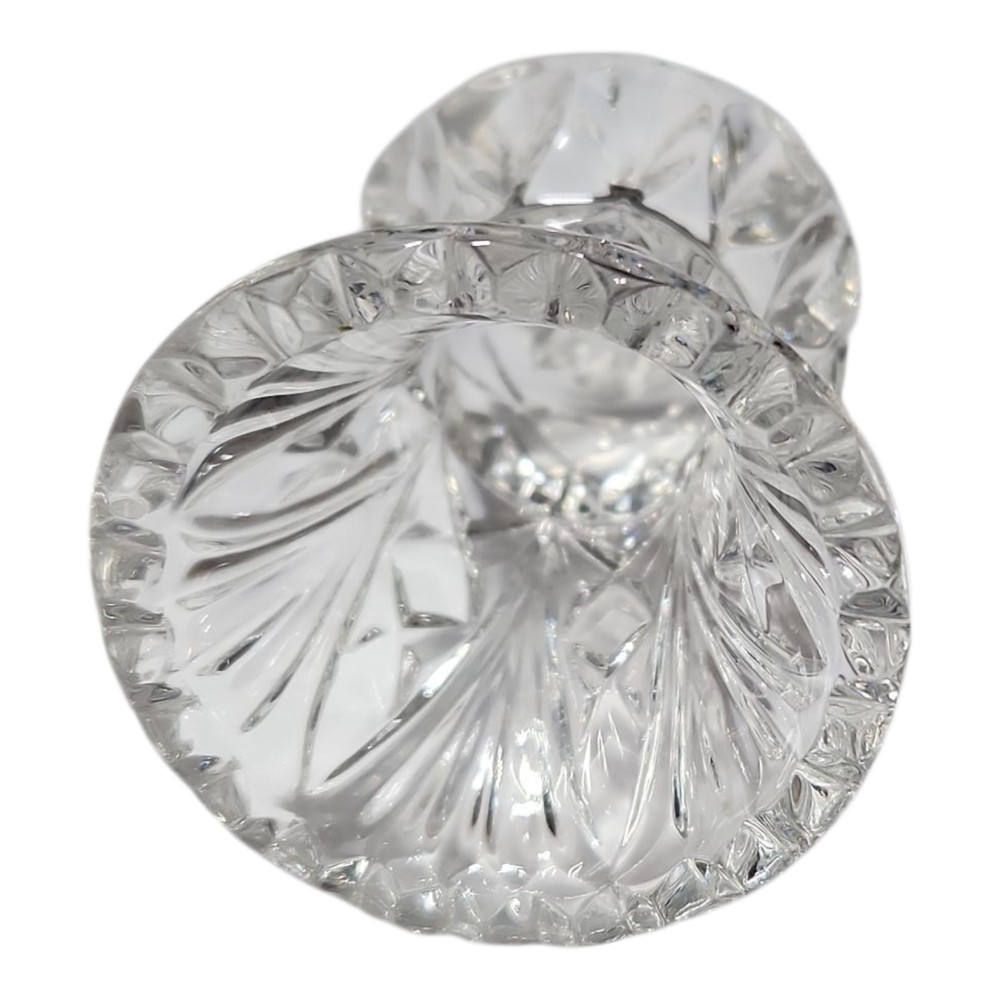 Clear Glass Toothpick Holder Etched Mini Vase Table Decor