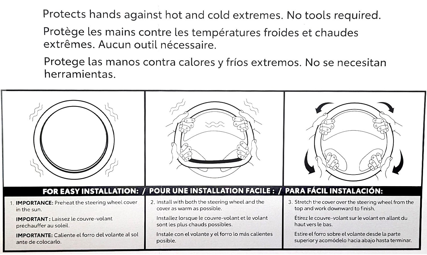 For Toyota Car Truck Steering Wheel Cover Premium Faux Leather 14.5"-15" Set