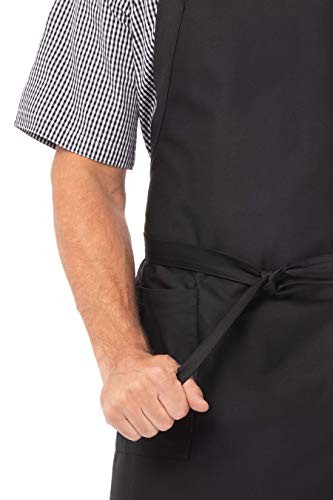 Unisex Cross-Back Bib Apron Black