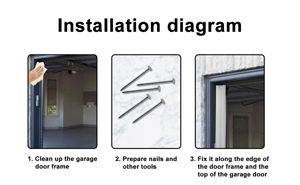 32.8Ft Garage Door Top and Sides Weather Seal Stripping Garage Door Rubber Seal