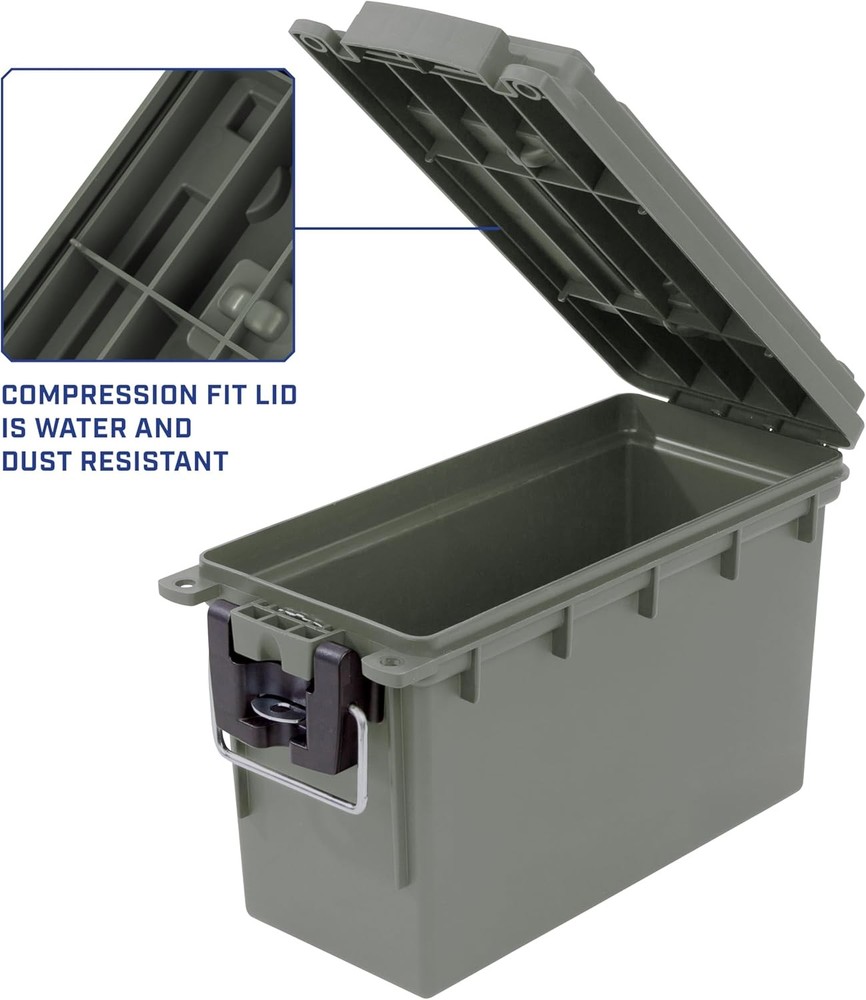 Sheffield 12626 Ammo Storage Box, Stackable .30 Cal Field Boxes, 0.30, Green