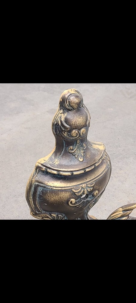 Ornate Antique solid brass double arm wall sconse
