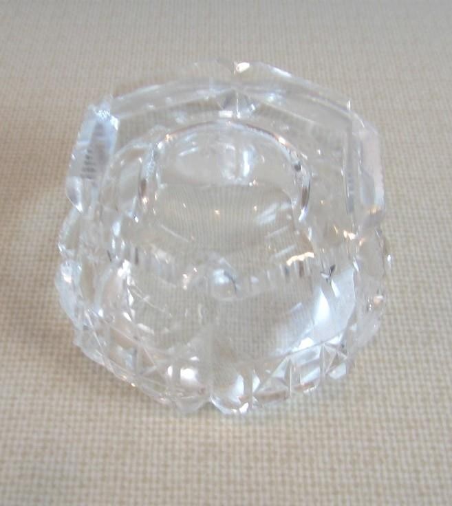 Pedestal Base Beveled Hexagon Open Salt Cellar Dip ca 1900's