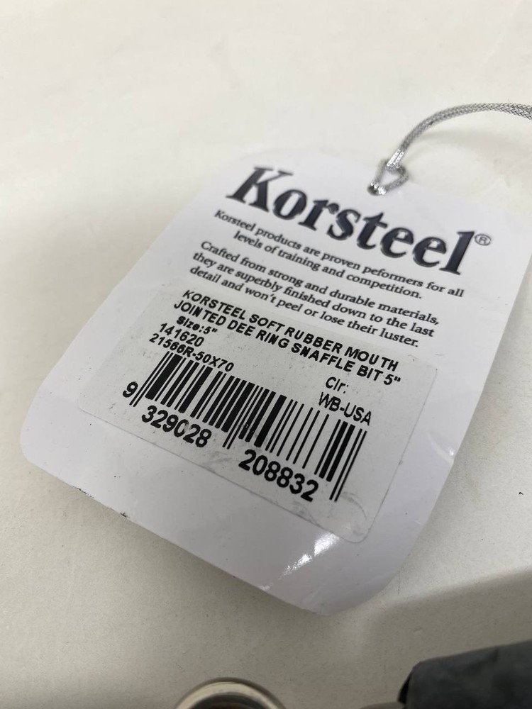 Korsteel Rubber Jointed Dee Ring Snaffle Bit sz 5