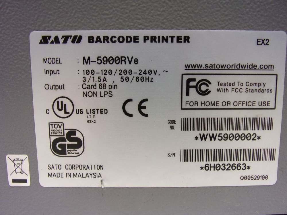 SATO M-5900RVe Industrial label printer, thermal printer, barcode printer