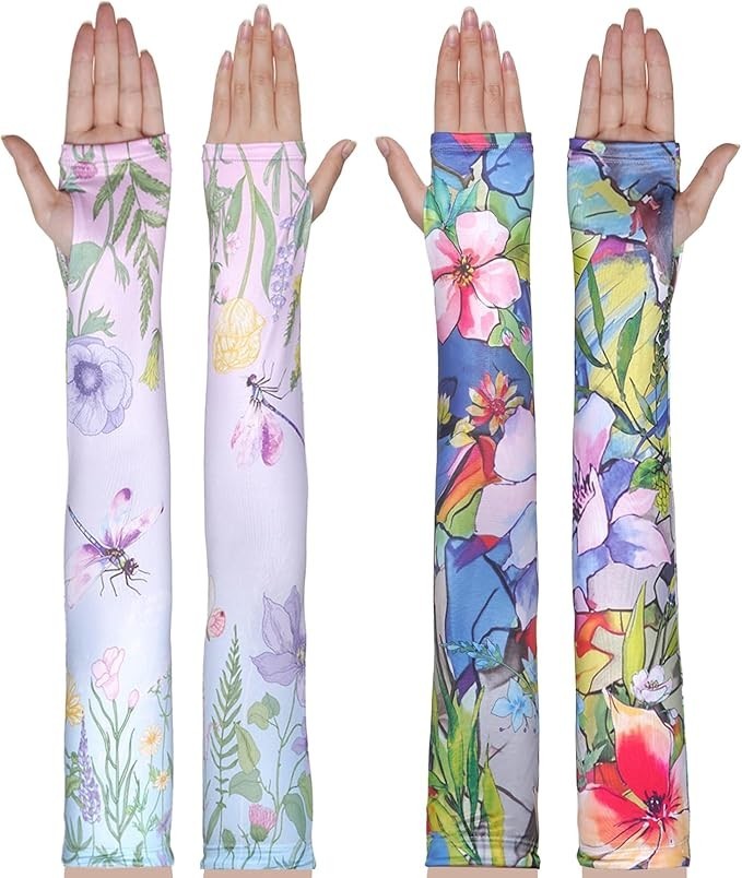 2 Pairs Gardening Sleeves for Women UV Farm Sun Protection Thorn Proof Anti-Slip