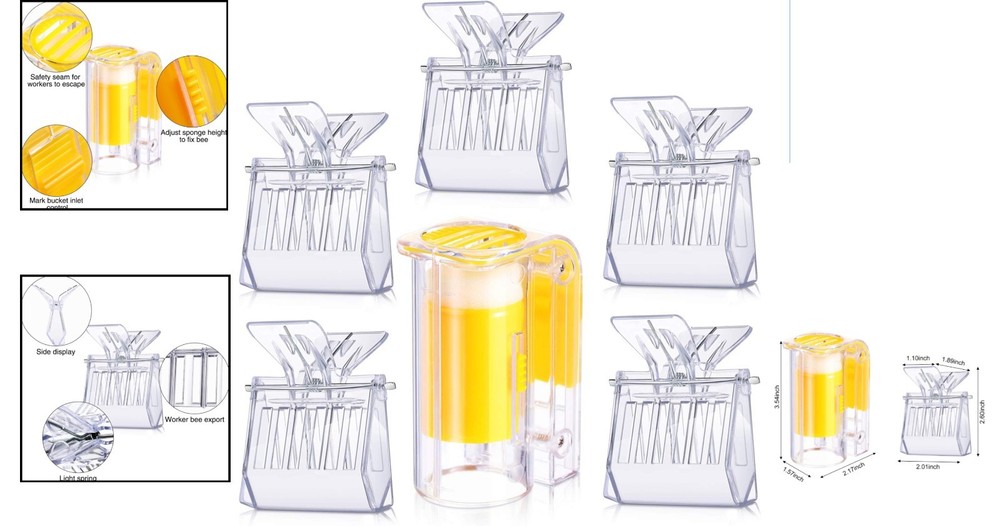 Transparent Bee Cages & Clips Set - 5 Queen Bee Marking Tools for Beekeepers