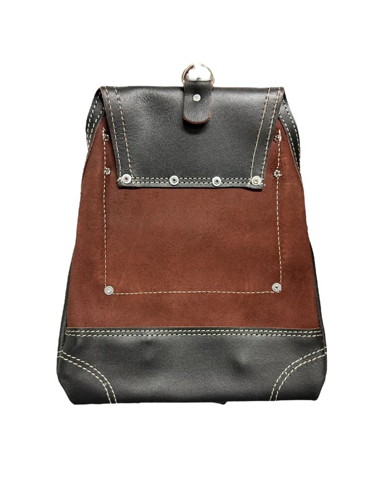 Big Extra Pocket Leather Tool Pouch Bag 2 Sided Hammer Holders