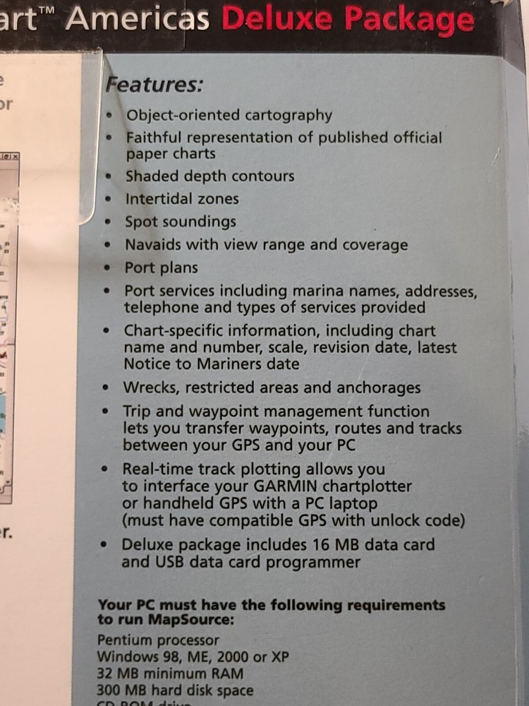 Garmin MapSource Deluxe Package 16 MB Data Card USB Data Programmer BlueChart 4