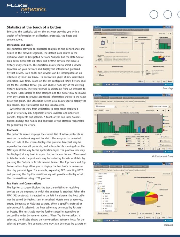 Fluke Network Optiview Series II Integrated Network Analyzer Excellent Condition