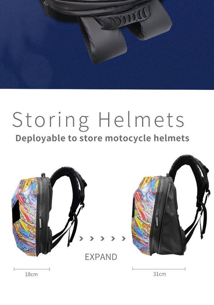 New Cool Tech LED Motorcycle Iron Man Backpack with Illuminated Eye Display