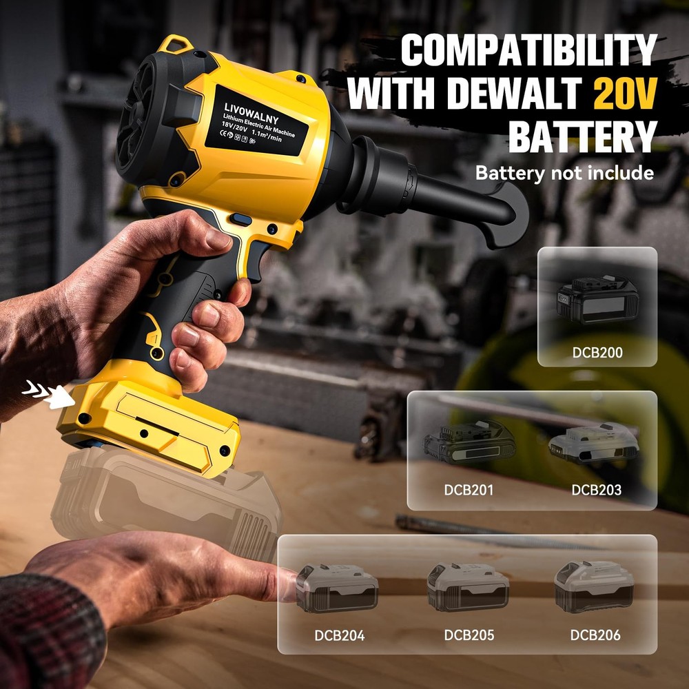 Cordless Dust Blower Compatible with Dewalt 20V Battery, Leaf Blower Brushles...