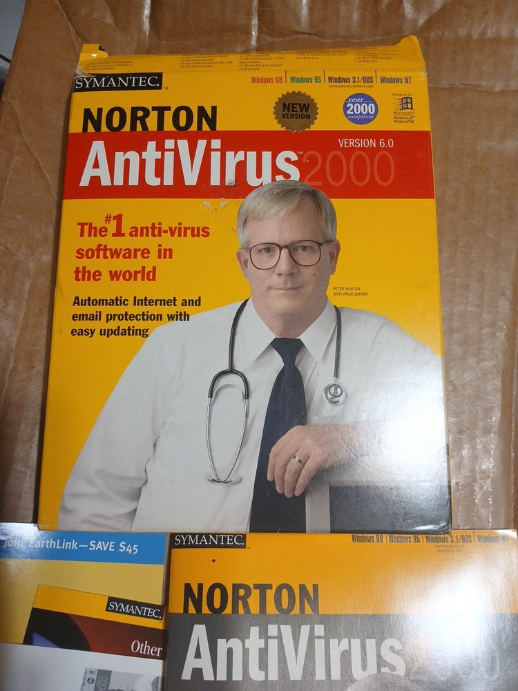 Symantek Norton Antivirus 2000 Version 6.o Cd Disc & Manuels