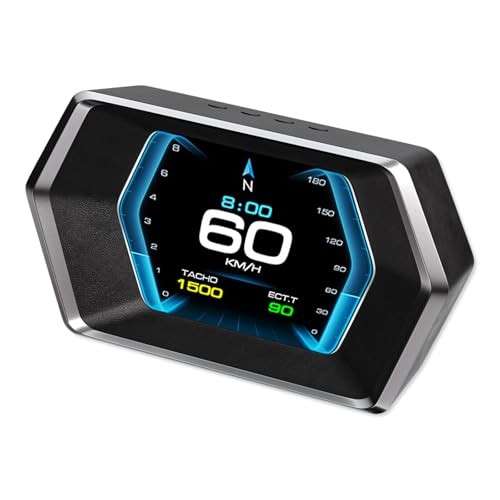 Car HUD Display, LCD Instrument Panel Speedometer with Overspeed Warning, BD-3