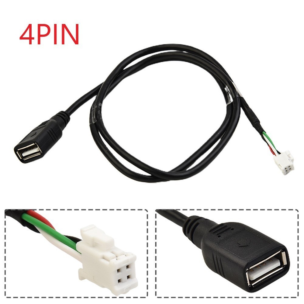 2pcs Car USB Cable Adapter 4Pin & 6Pin Accessories Connector For Android