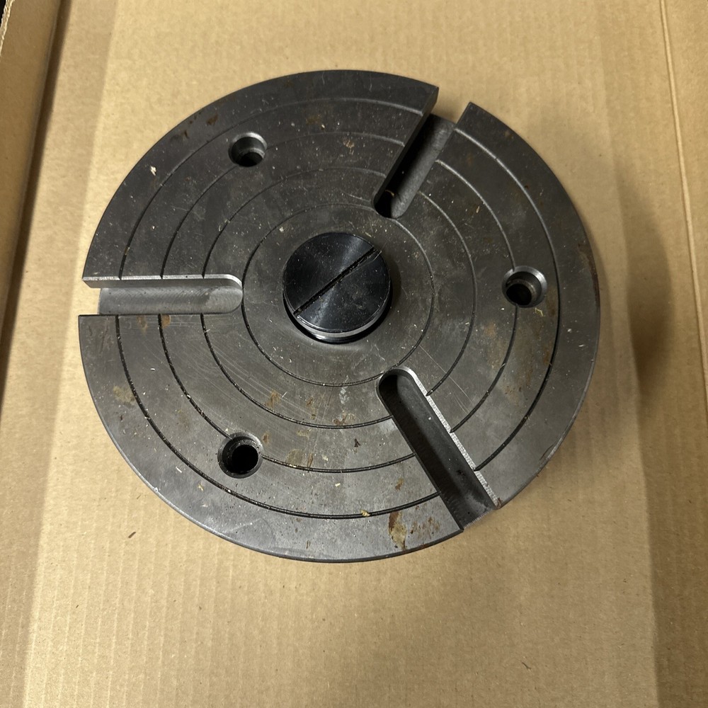 8" slotted Face Plate, lathe, rotary work table, threaded, unbranded