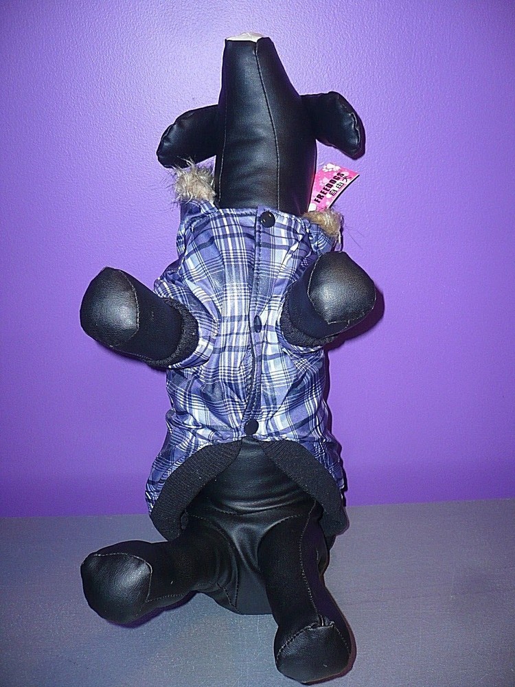 Dog Jacket unisex purple plaid puffer jacket coat size extra large