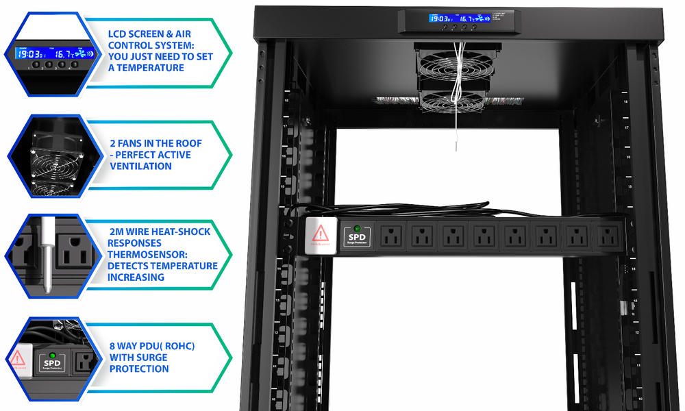 Sysracks 12U Server Rack Cabinet Premium Network Enclosure 35" Depth