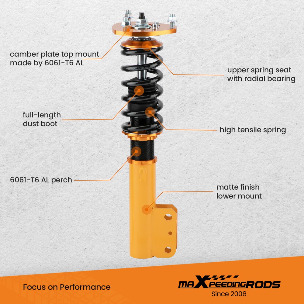 MaXpeedingrods Coilovers Shocks Struts for Dodge Caliber 2007-2012 Jeep Compass