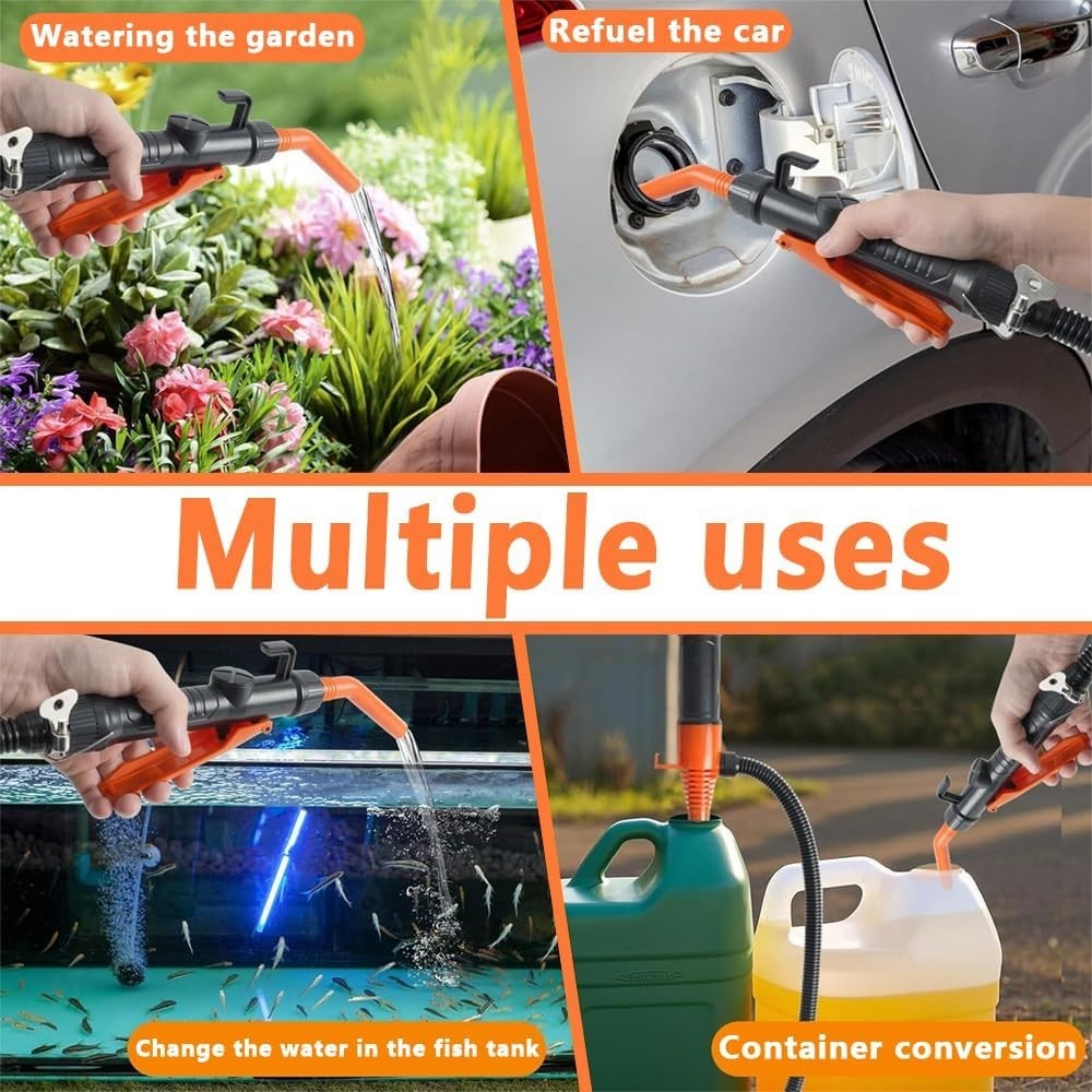 Powered Battery Quick Liquid Fuel Transfer Pump with Flow Control Nozzle 2.4GPM