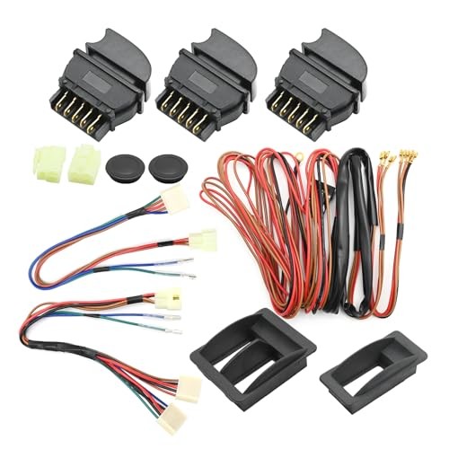12V Universal Power Windows Switch Kit, Plastic Wiring Harness kit, DIY