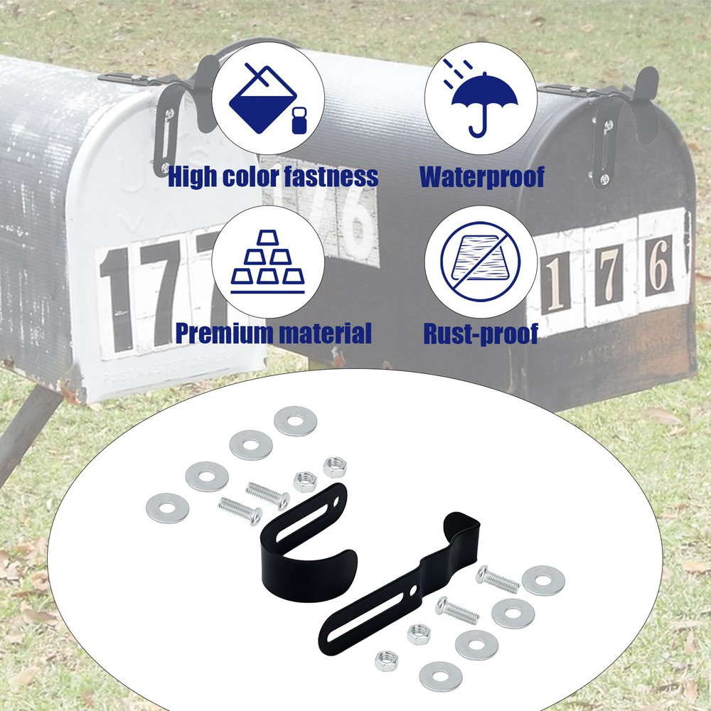 Mailbox Latch and Handle Kit, Thickened Metal Door black, silver