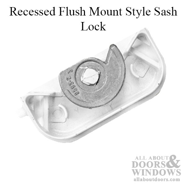 Crestline Recessed Flush Mount Style Sash Lock - White