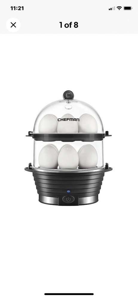 Chefman Electric Double Decker 12 Egg Cooker,Eggs, Boiled, Poach,omelet.