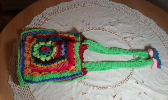 Hand Crochet Hippy Psychedelic Shoulder Bag