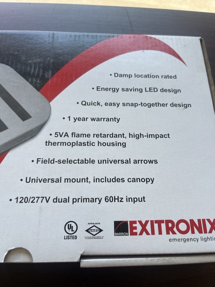 Exitronix Illuminex LED Exit Sign ILX-R-EM-WH NIB