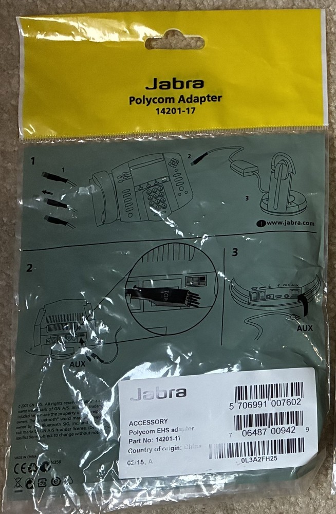 Jabra Link EHS Adapter For Polycom VOIP Phones Part 14201-17