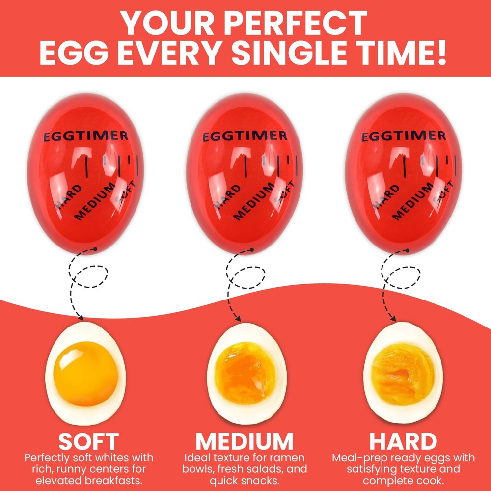 Egg Timer Color Changing for Soft or Hard Boiled Eggs 2 Pcs