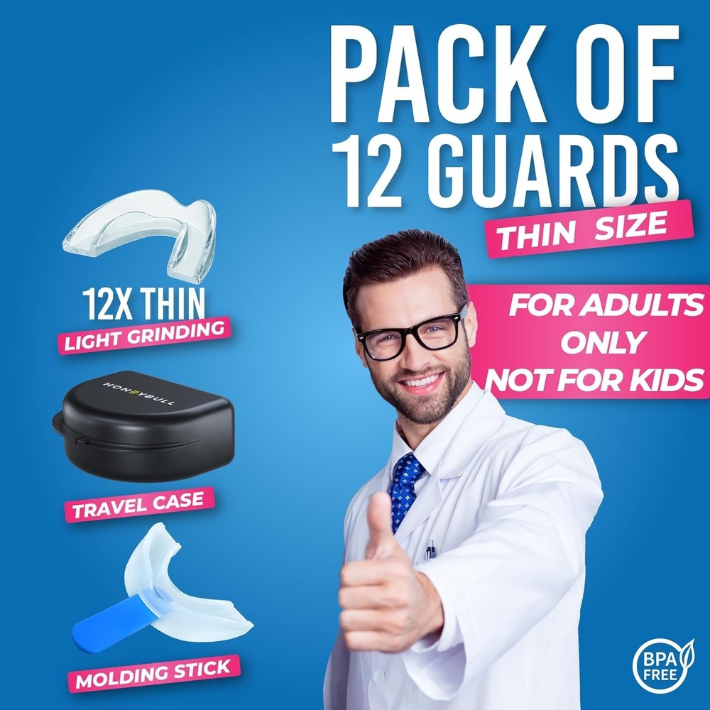 Dental Guard for Nighttime Grinding - Thin 12 Pack