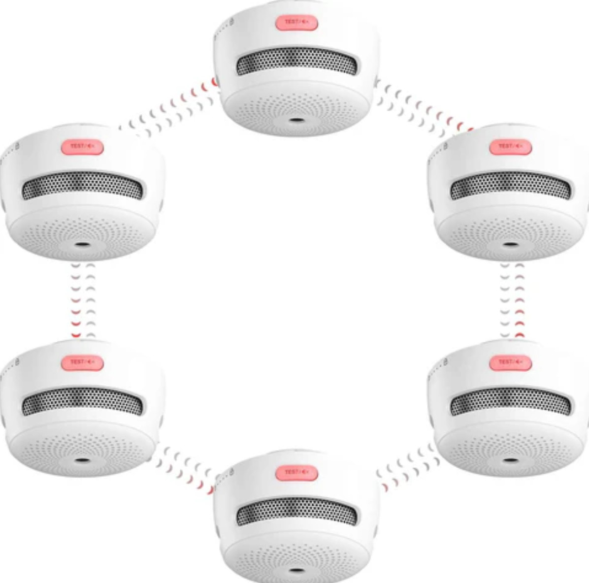 Xsense Wireless Interlinked 6 Pack  Smoke Detectors/Fire Alarms XS01-WR