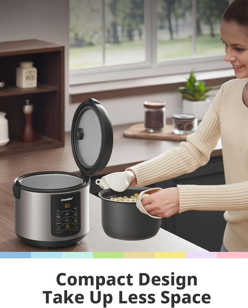 6 Programs Stainless Steel Multi Cooker - Cook Rice, Quinoa & More Effortlessly