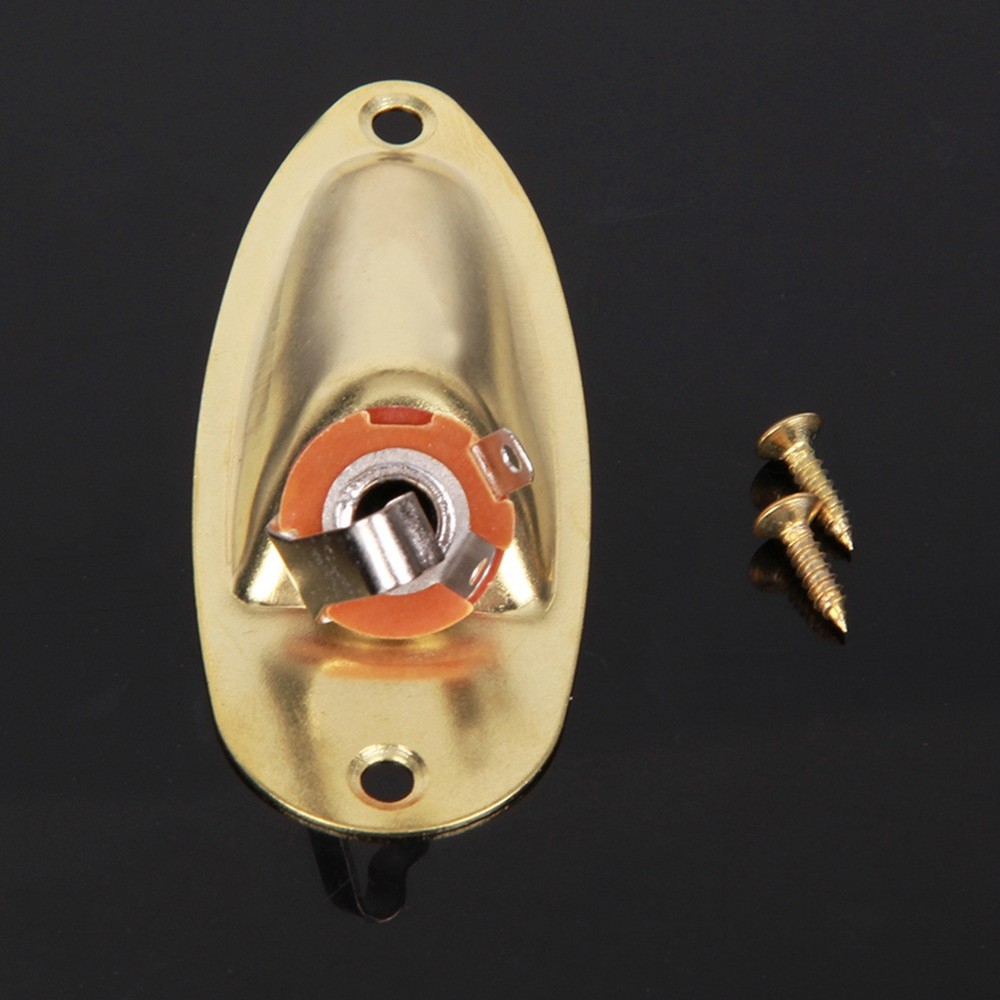 Gold Boat Style Guitar Pickup Output Input Jack Plug Socket for FD Strat Guitar.