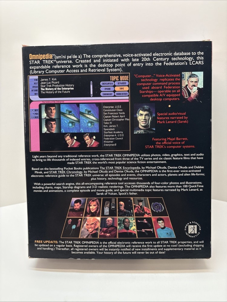 Star Trek Omnipedia (1995) Computer Software CD-Rom