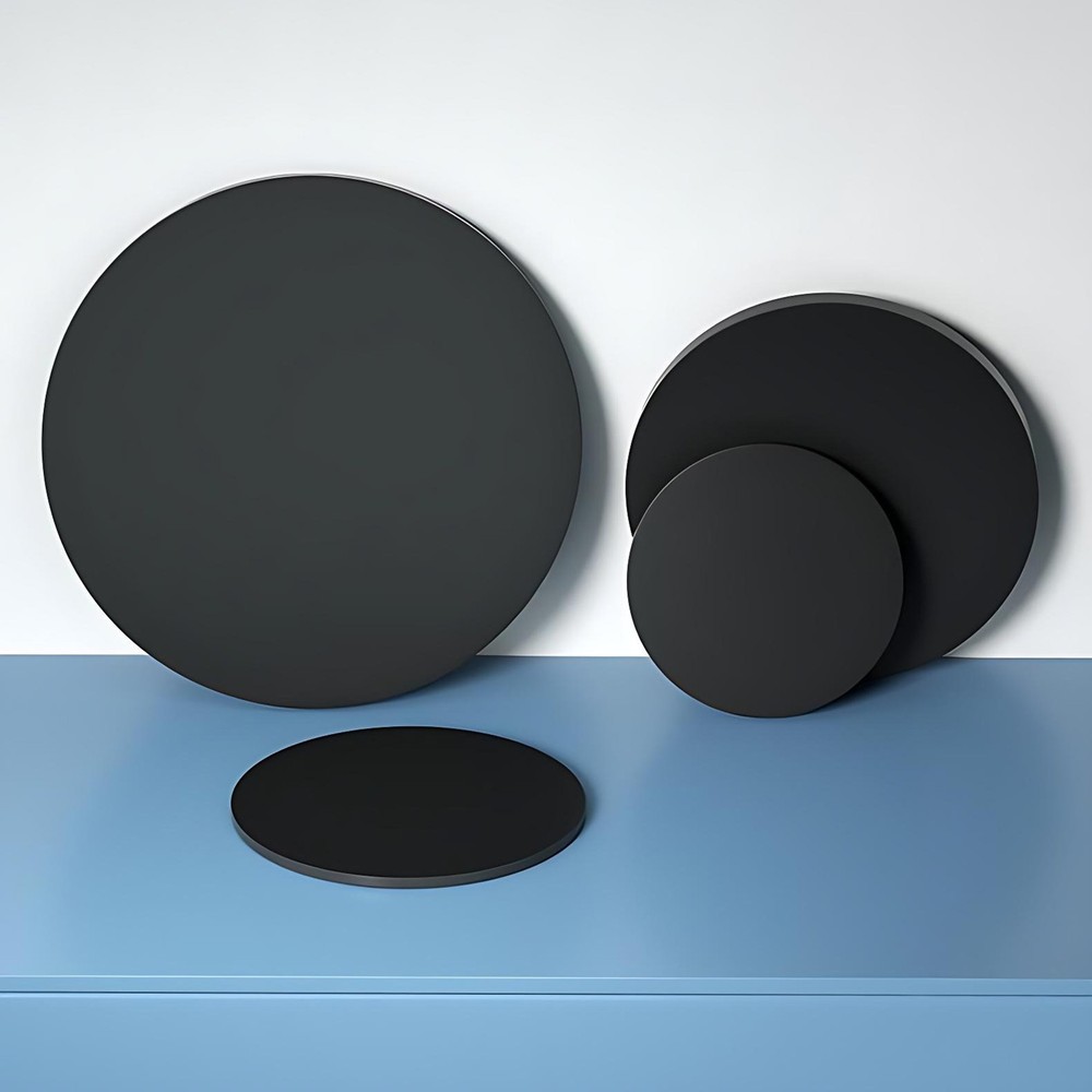 Black PVC Round Plastic Pads Disc Sheet-Hard Plastic Plate-Various Thickn & Size