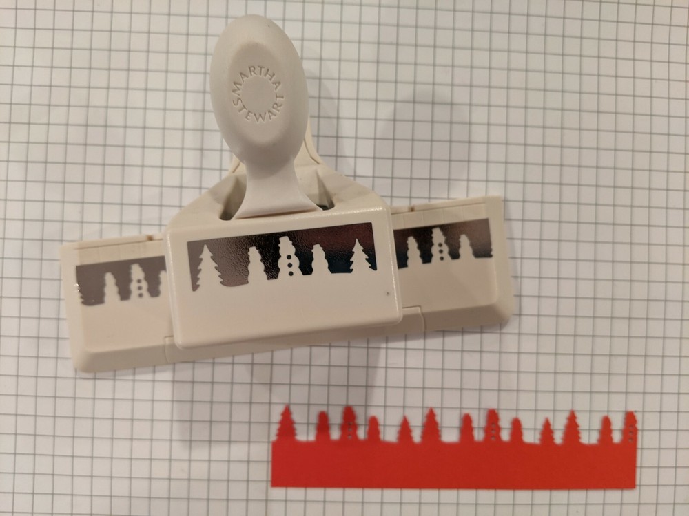 Martha Stewart Snowmen & Pine Trees Border Punch *Rare* 