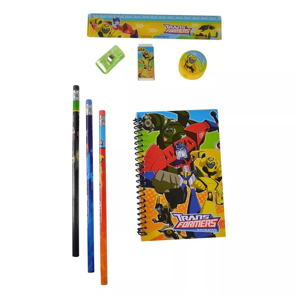 Transformers Animated Bumble Bee Stationary Set Pencils Eraser Sharpener