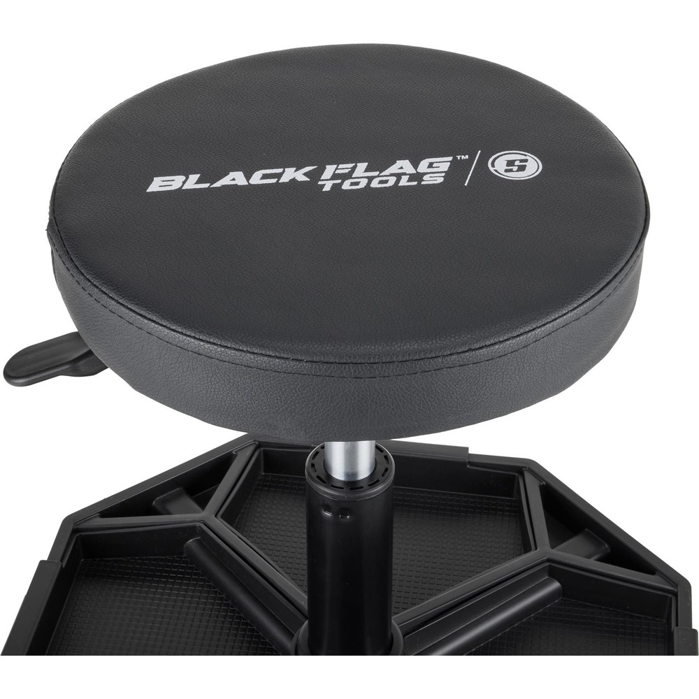Black Flag™ Padded Rolling Mechanic Stool with Tool Tray