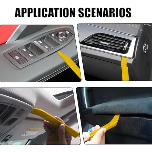 5PCS Auto Trim Removal Tool Kit, No-Scratch Plastic Pry Kit, Interior Yellow